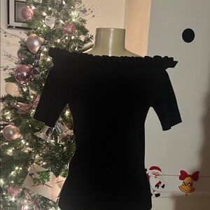 Boston Proper Black Off-Shoulder Sweater